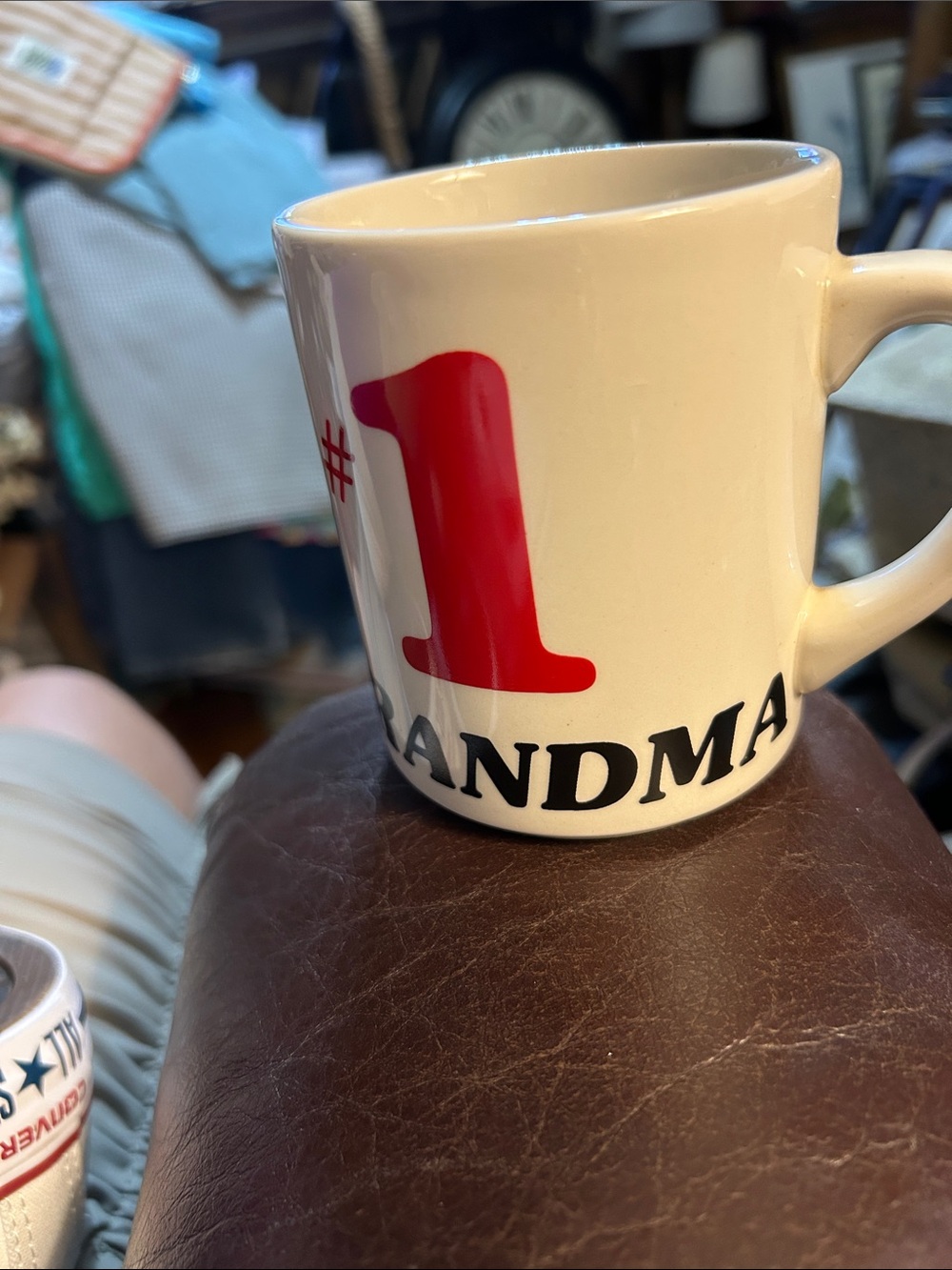 #1 Grandma Ceramic Coffee Mug - Red and White Made in England EUC MEW